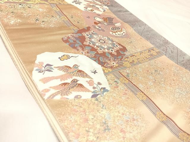 平和屋着物◎六通柄袋帯　正倉院献上文　金糸　正絹　逸品　AABK4954yx