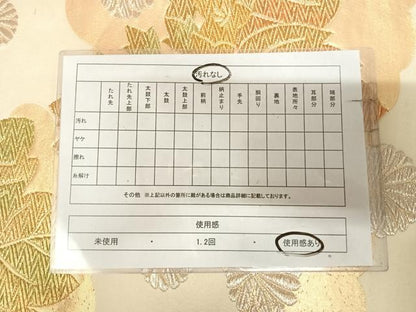平和屋着物◎六通柄袋帯　花桐文　金銀糸　正絹　逸品　AABK4966yx