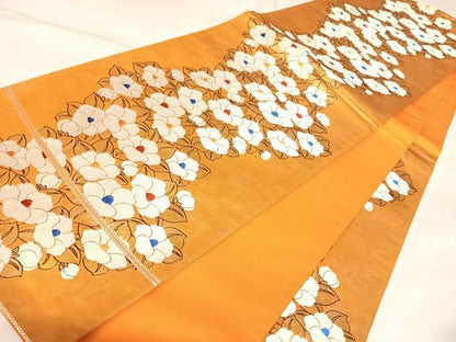 平和屋着物◎六通柄袋帯　唐織　花尽くし　金糸　正絹　逸品　AABK4982yx