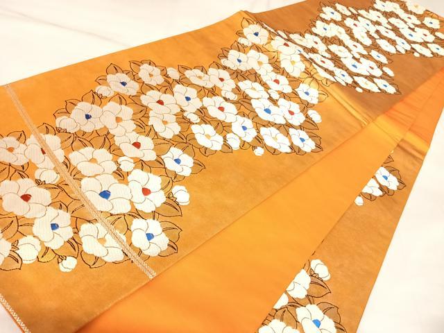 平和屋着物◎六通柄袋帯　唐織　花尽くし　金糸　正絹　逸品　AABK4982yx