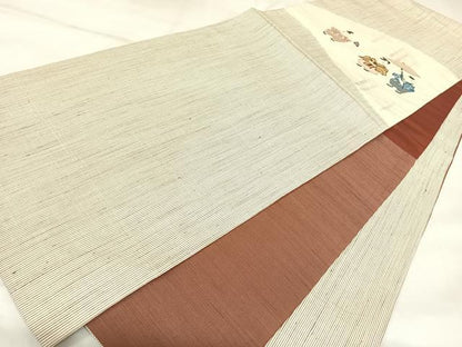 平和屋着物◎太鼓柄京袋帯　人物文　パッチワーク　正絹　逸品　AABK4984yx