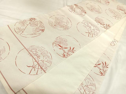 平和屋着物◎六通柄　本袋帯　花丸文　正絹　逸品　AABK4988yx