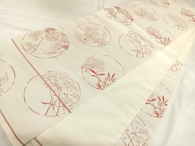 平和屋着物◎六通柄　本袋帯　花丸文　正絹　逸品　AABK4988yx