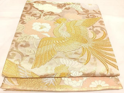 平和屋着物◎六通柄袋帯　唐織　鳳凰花文　金銀糸　正絹　逸品　AABK5003yx