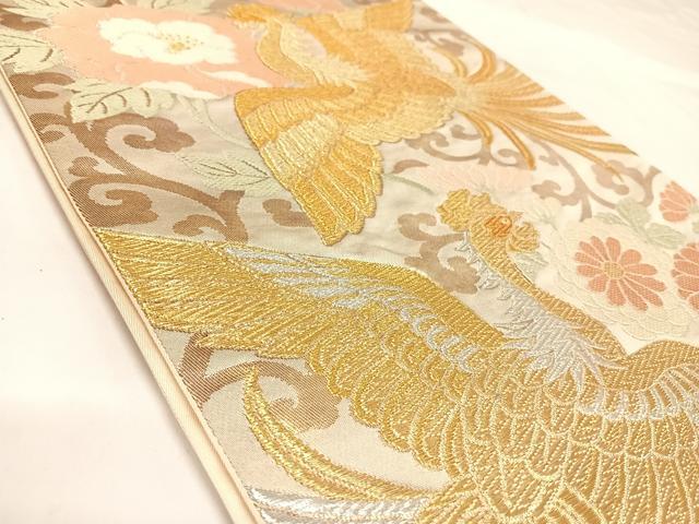 平和屋着物◎六通柄袋帯　唐織　鳳凰花文　金銀糸　正絹　逸品　AABK5003yx