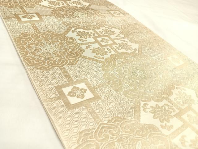 平和屋着物◎六通柄袋帯　蜀江花文　金糸　正絹　逸品　AABK5005yx