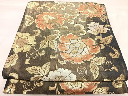 平和屋着物◎六通柄　京袋帯　更紗花唐草文　金糸　三越扱い　正絹　逸品　AABK5021yx