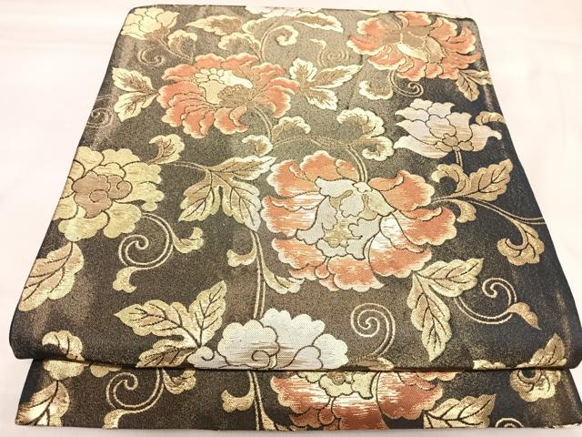 平和屋着物◎六通柄　京袋帯　更紗花唐草文　金糸　三越扱い　正絹　逸品　AABK5021yx