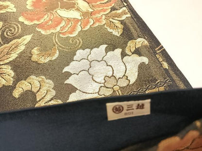 平和屋着物◎六通柄　京袋帯　更紗花唐草文　金糸　三越扱い　正絹　逸品　AABK5021yx