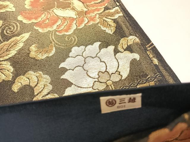 平和屋着物◎六通柄　京袋帯　更紗花唐草文　金糸　三越扱い　正絹　逸品　AABK5021yx