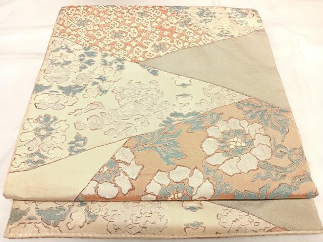 平和屋着物◎六通柄　本袋帯　更紗花文　正絹　逸品　AABK5022yx