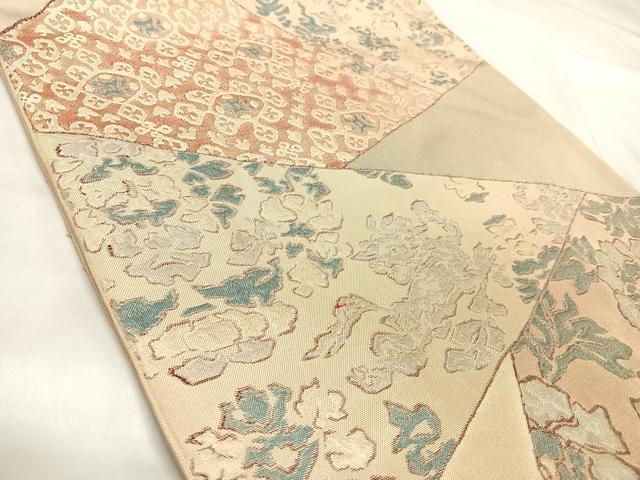 平和屋着物◎六通柄　本袋帯　更紗花文　正絹　逸品　AABK5022yx