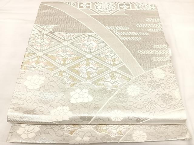 平和屋着物◎六通柄袋帯　唐織　吉祥花文　金銀糸　正絹　逸品　AABK5035yx
