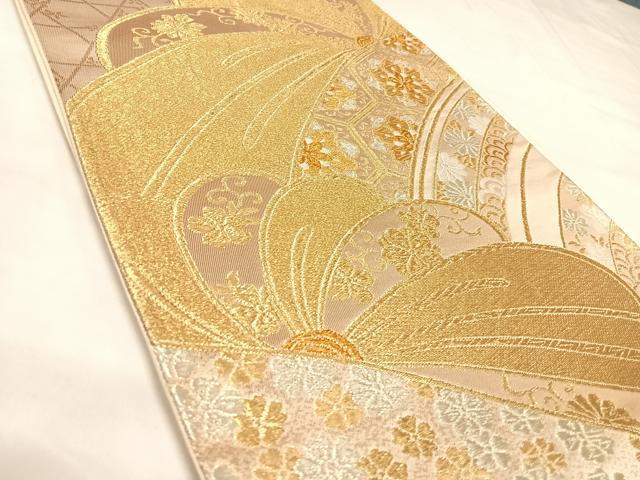 平和屋着物◎六通柄袋帯　舞花文　金銀糸　正絹　逸品　AABK5040yx