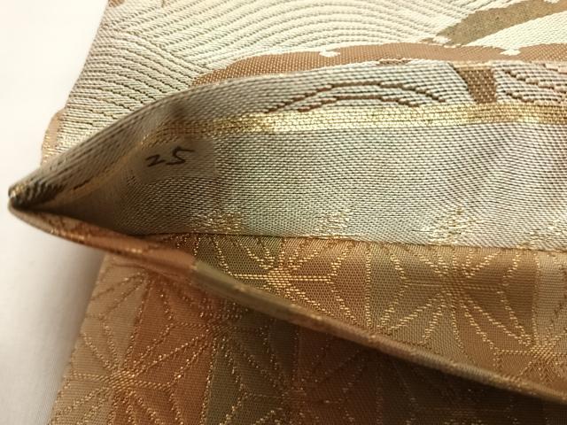 平和屋着物◎全通柄袋帯　唐織　慶長重ね　桜華蝶文　金糸　正絹　逸品　AABK5045yx