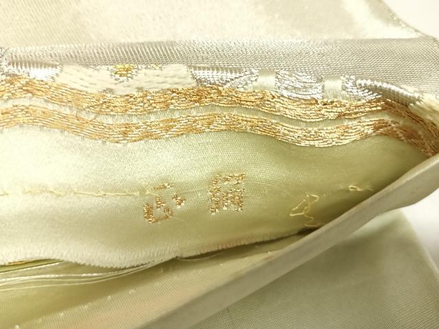平和屋着物◎西陣　服部織物謹製　六通柄袋帯　唐織　白鳥綴子　金銀糸　三越扱い　正絹　逸品　AABK5046yx