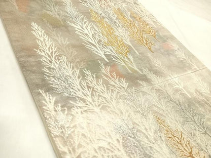 平和屋着物◎六通柄袋帯　唐織　古都の四季　錦引箔　金銀糸　正絹　逸品　AABK5049yx