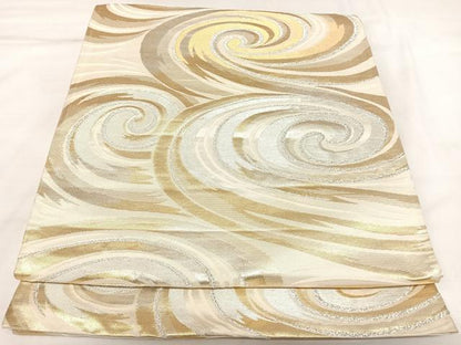 平和屋着物◎六通柄袋帯　流水文　金銀糸　正絹　逸品　AABK5060yx