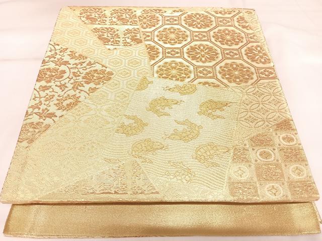 平和屋着物◎佐賀錦　六通柄袋帯　名物錦　名物裂　金糸　正絹　逸品　AABK5071yx