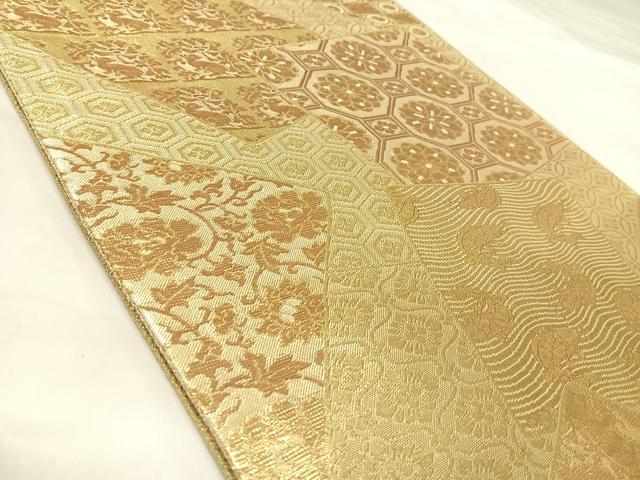 平和屋着物◎佐賀錦　六通柄袋帯　名物錦　名物裂　金糸　正絹　逸品　AABK5071yx