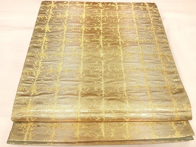 平和屋着物◎全通柄袋帯　霞文　金銀糸　正絹　逸品　AABK5081yx
