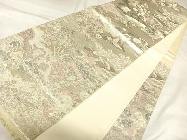 平和屋着物◎六通柄袋帯　平安の四季　プラチナ箔二重織　正絹　逸品　AABK5084yx