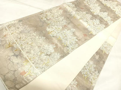 平和屋着物◎六通柄袋帯　古都の四季　金銀糸　正絹　逸品　AABK5111yx