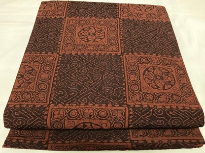 平和屋着物◎全通柄袋帯　ふくれ織　市松花文　正絹　逸品　AABK5112yx