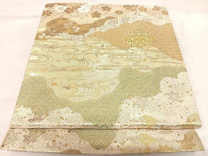 平和屋着物◎六通柄　京袋帯　道長花文　金銀糸　正絹　逸品　AABK5113yx
