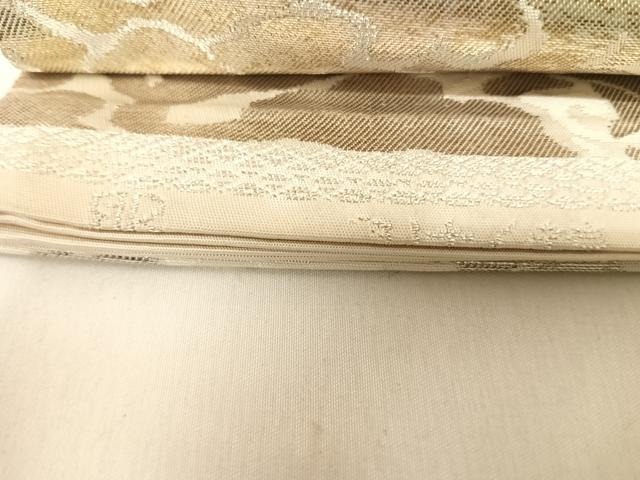 平和屋着物◎西陣　服部織物謹製　六通柄袋帯　こはく錦　花鳥文　金銀糸　正絹　逸品　AABK5115yx