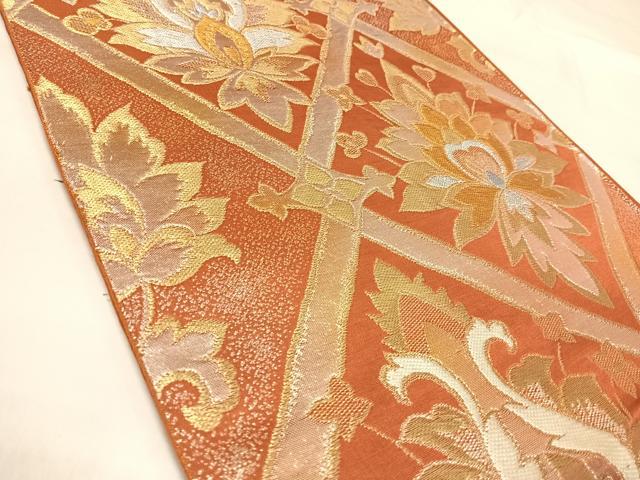 平和屋着物◎六通柄　本袋帯　花菱文　金銀糸　正絹　逸品　AABK5120yx