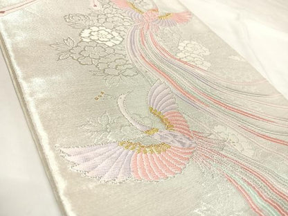 平和屋着物◎六通柄袋帯　唐織　鳳凰花文　金銀糸　正絹　逸品　AABK5124yx