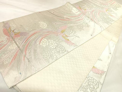 平和屋着物◎六通柄袋帯　唐織　鳳凰花文　金銀糸　正絹　逸品　AABK5124yx