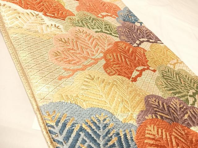 平和屋着物◎佐賀錦　六通柄袋帯　唐織　松　金糸　正絹　逸品　AABK5126yx