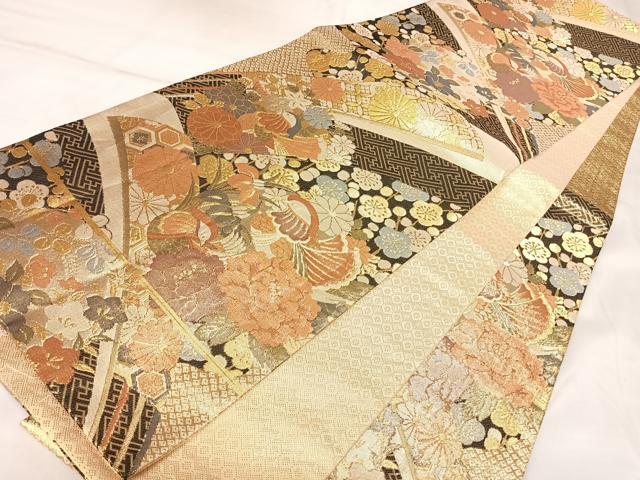 平和屋着物◎九百佐賀錦　六通柄袋帯　夢路　金糸　正絹　逸品　AABK5128yx