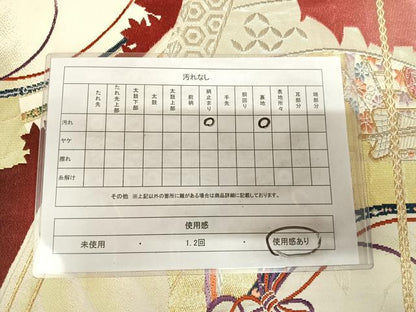 平和屋着物◎西陣　六通柄袋帯　唐織　御所車鳳凰文　金銀糸　正絹　逸品　AABK5148yx