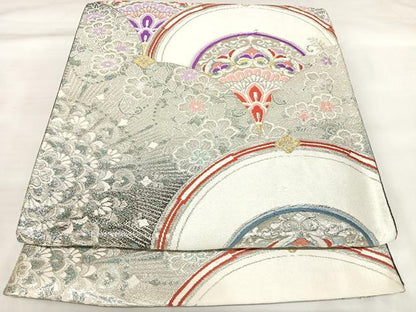 平和屋着物◎六通柄袋帯　唐織　松　金銀糸　正絹　逸品　AABK5165yx