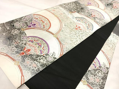 平和屋着物◎六通柄袋帯　唐織　松　金銀糸　正絹　逸品　AABK5165yx