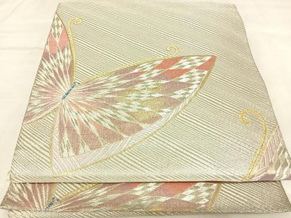 平和屋着物◎六通柄　京袋帯　舞蝶文　金銀糸　正絹　逸品　AABK5176yx