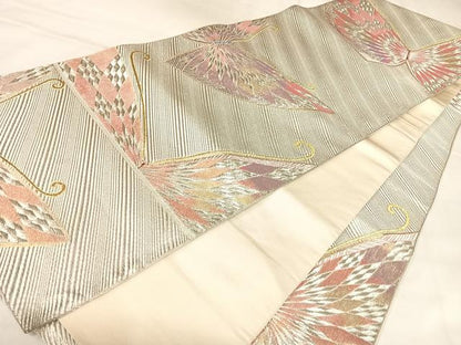 平和屋着物◎六通柄　京袋帯　舞蝶文　金銀糸　正絹　逸品　AABK5176yx
