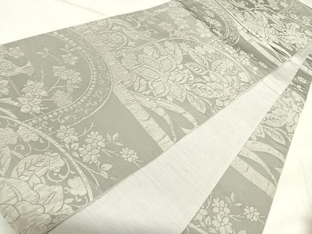平和屋着物◎全通柄袋帯　花鳥文　正絹　逸品　AABK5185yx
