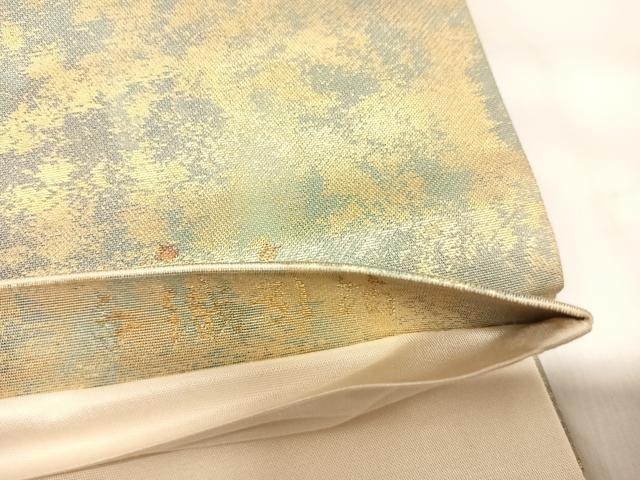 平和屋着物◎六通柄袋帯　唐織　扇子花文　九百錦　手織引箔　金糸　正絹　逸品　AABK5188yx