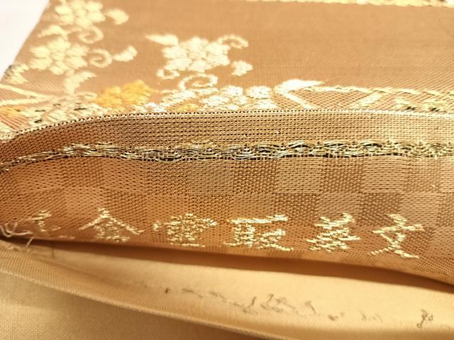平和屋着物◎六通柄袋帯　唐織　正倉雲取華文　金銀糸　正絹　逸品　AABK5196yx