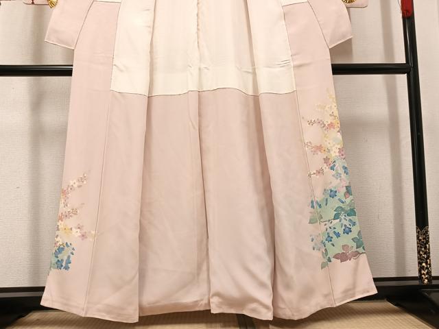 平和屋着物●本加賀友禅作家　百貫華峰　色留袖　枝花文　正絹　逸品　AABK5201ph