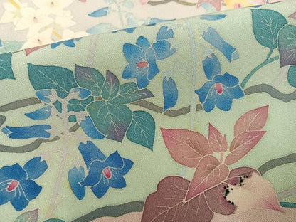 平和屋着物●本加賀友禅作家　百貫華峰　色留袖　枝花文　正絹　逸品　AABK5201ph
