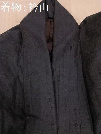 平和屋着物●男性　紬　アンサンブル　色無地　藍鉄色　正絹　逸品　AABK5202ph