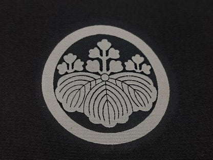平和屋着物●男性　黒紋付・羽織セット　正絹　逸品　AABK5203ph