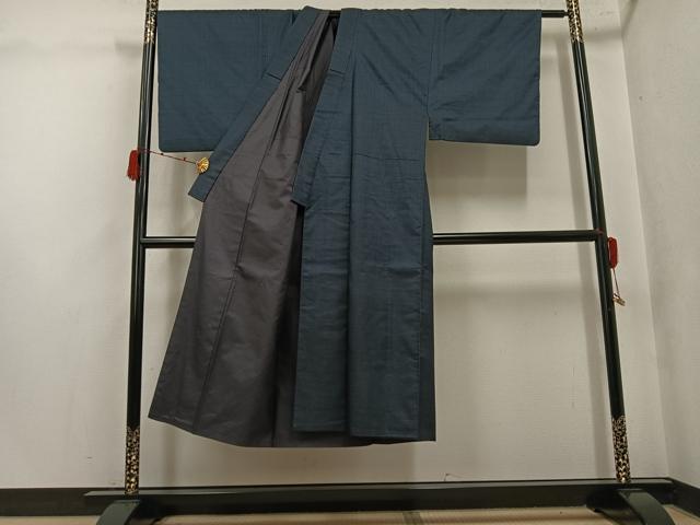 平和屋着物●男性　本場大島紬　アンサンブル　100亀甲　総詰め　正絹　逸品　AABK5204ph