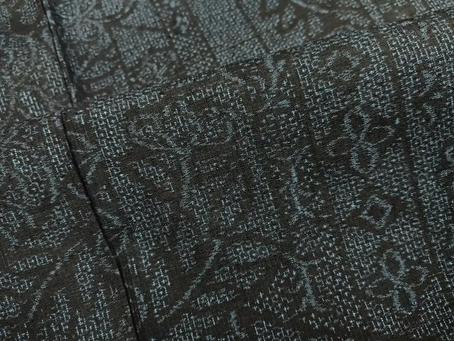 平和屋着物●結城紬　100亀甲　草花文　正絹　逸品　未使用　AABK5205ph