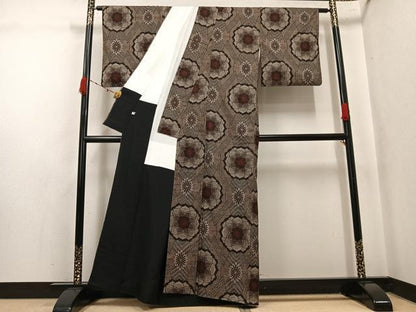 平和屋着物●本場大島紬　龍郷絣　正絹　逸品　AABK5206ph